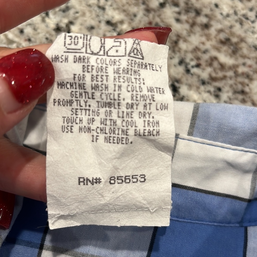 Like new Koret Vintage blue and white plaid longsleeve top - Picture 7 of 13